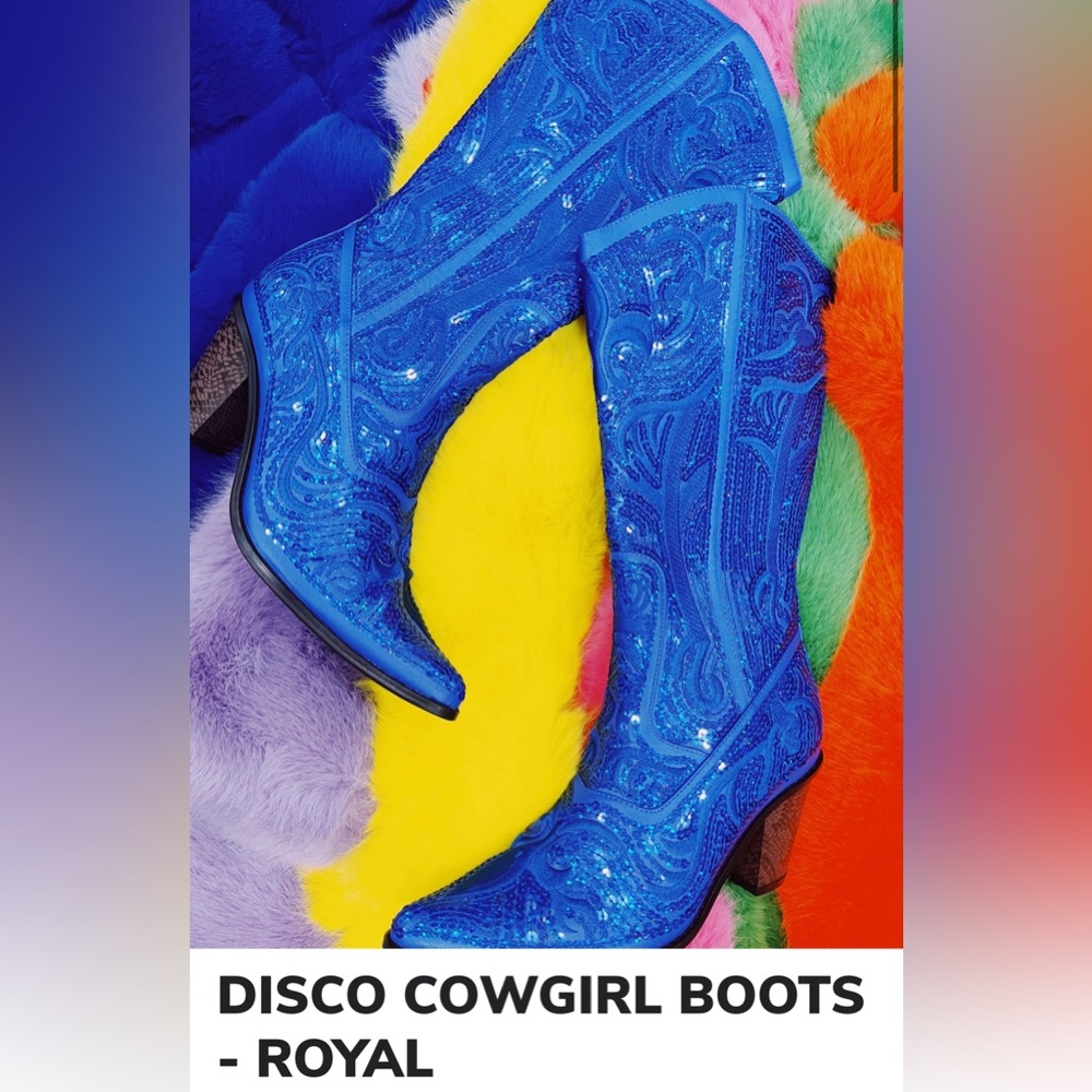 Triple Threads Blue Disco Cowboy Boots